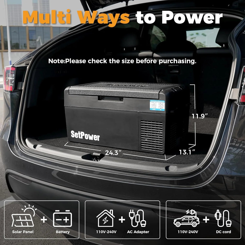 12V Refrigerator 21 Quart Portable Freezer 50 Hours Keep Cool,Electric Cooler for Vehicles Car Refrigerator 12V Portable Fridge for Car Camping Truck Van RV SUV Road Trip Travel RF20