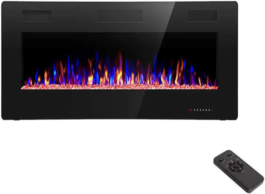 R.W.FLAME 60 Recessed and Wall Mounted Electric Fireplace Low Noise Fit for 2 x 6 Stud