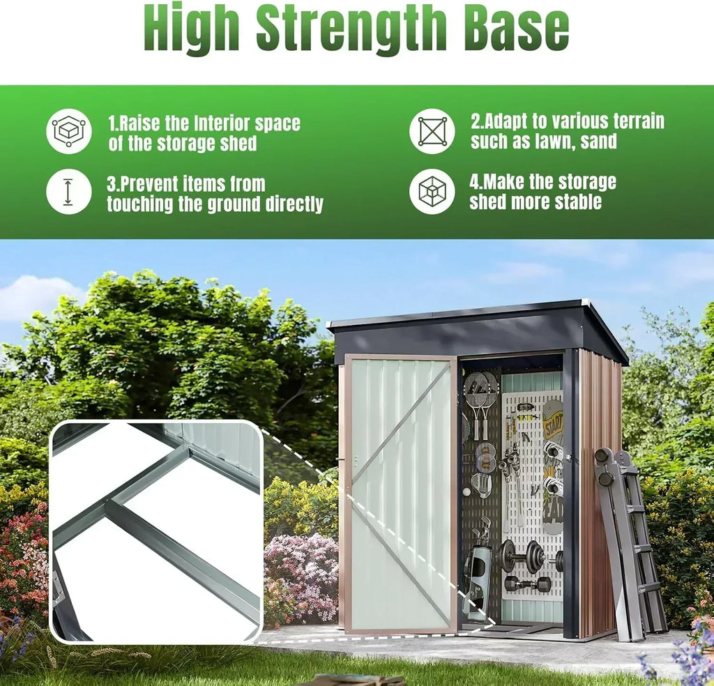 Aoxun 6.2x4 FT Shed Outdoor Storage Shed Metal Garden Shed Sloping Roof Tool Shed Bike Shed