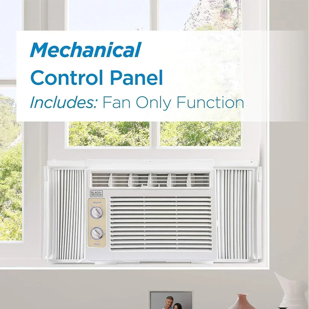 BLACK+DECKER Window Air Conditioner 5000 BTU Cools Up to 150 Square Feet AC Mechanical Controls