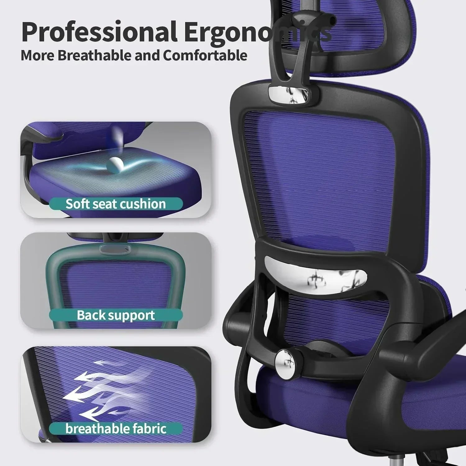 Office Chair Ergonomic Desk Chair 330 lbs Home Mesh Desk Chair Comfortable Gaming Chair