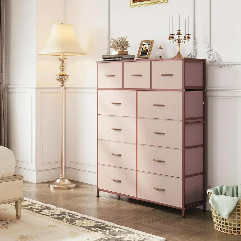 Storage Organizer Unit 11 Fabric Bins Storage Drawers Organizer Steel Frame Tall Storage Tower