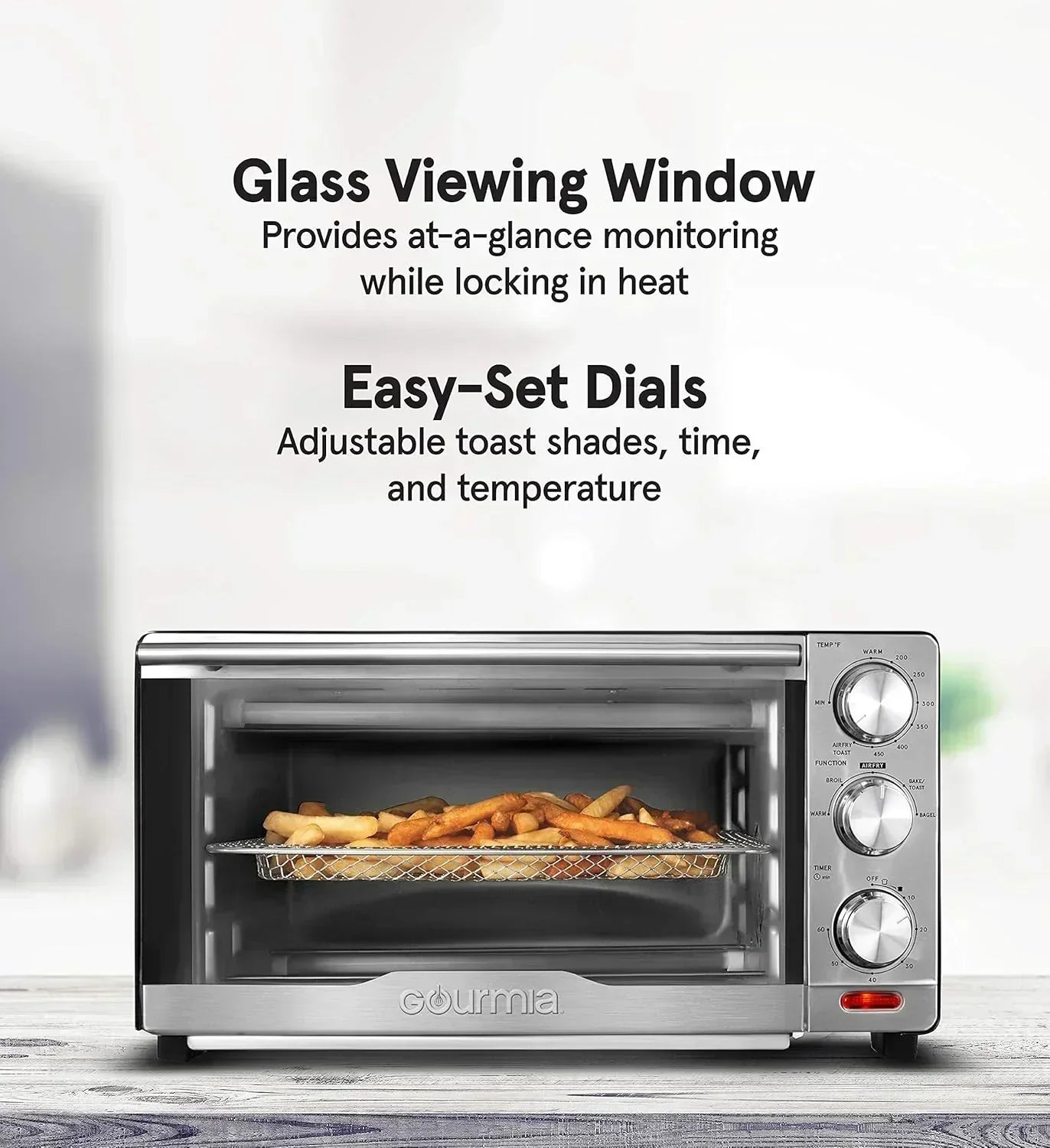 Gourmia Oven Air Fryer Combo with 17 Cooking Presets 24L Capacity Convection Rack