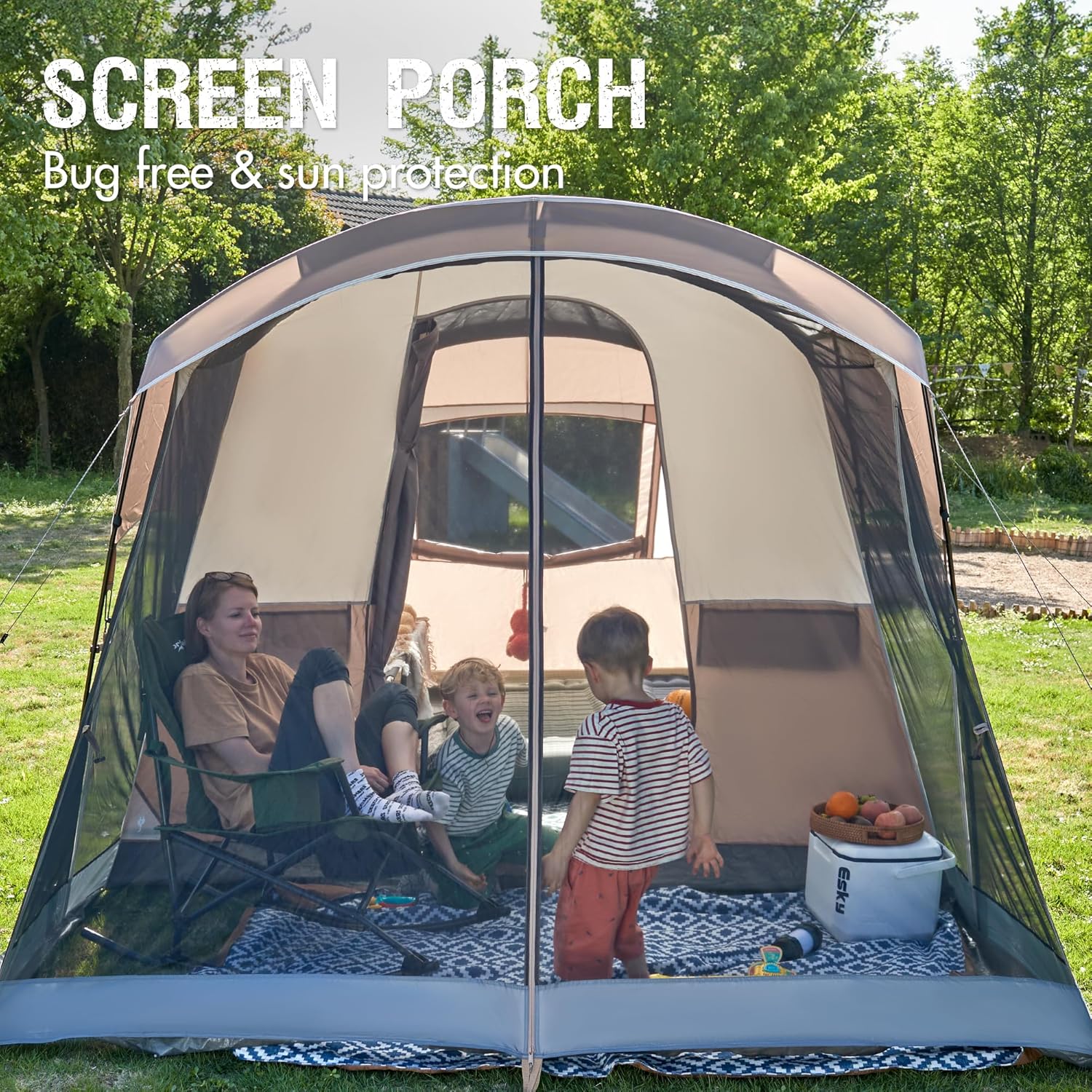 PORTAL 6/8/10 Person Family Camping Tent with Screen Room Water Resistant Big Tunnel Tent