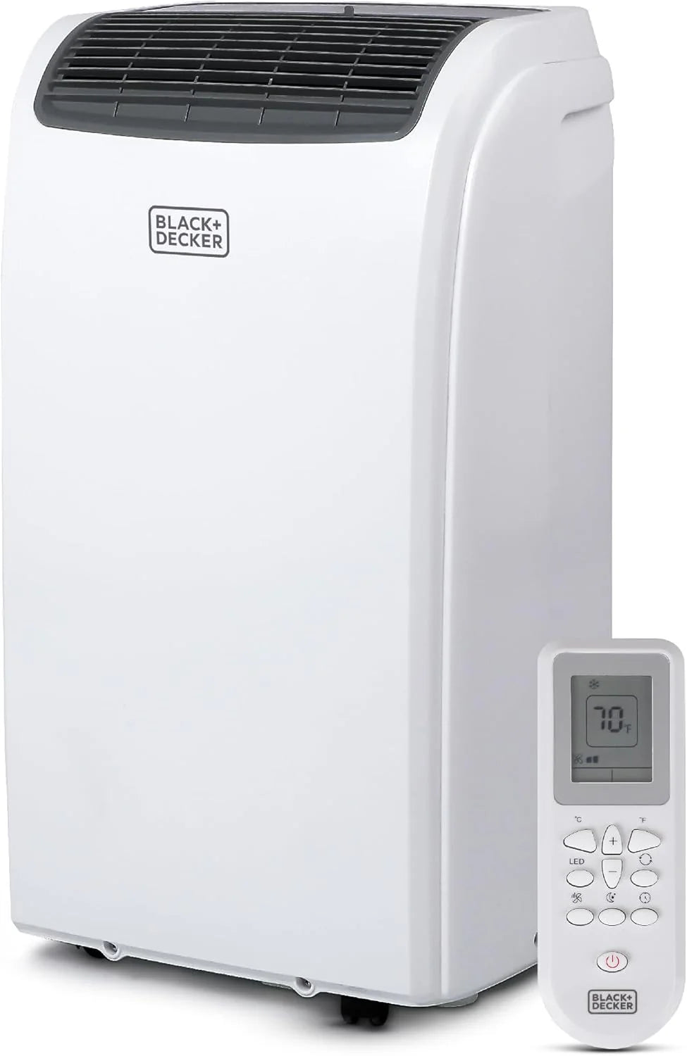 BLACK+DECKER Smart Portable Air Conditioner with Heat, 12,000 BTU Cooling, 9,000 BTU Heating for Rooms up to 550 Sq. Ft., Follow Me Remote, BPACT12HWT, White