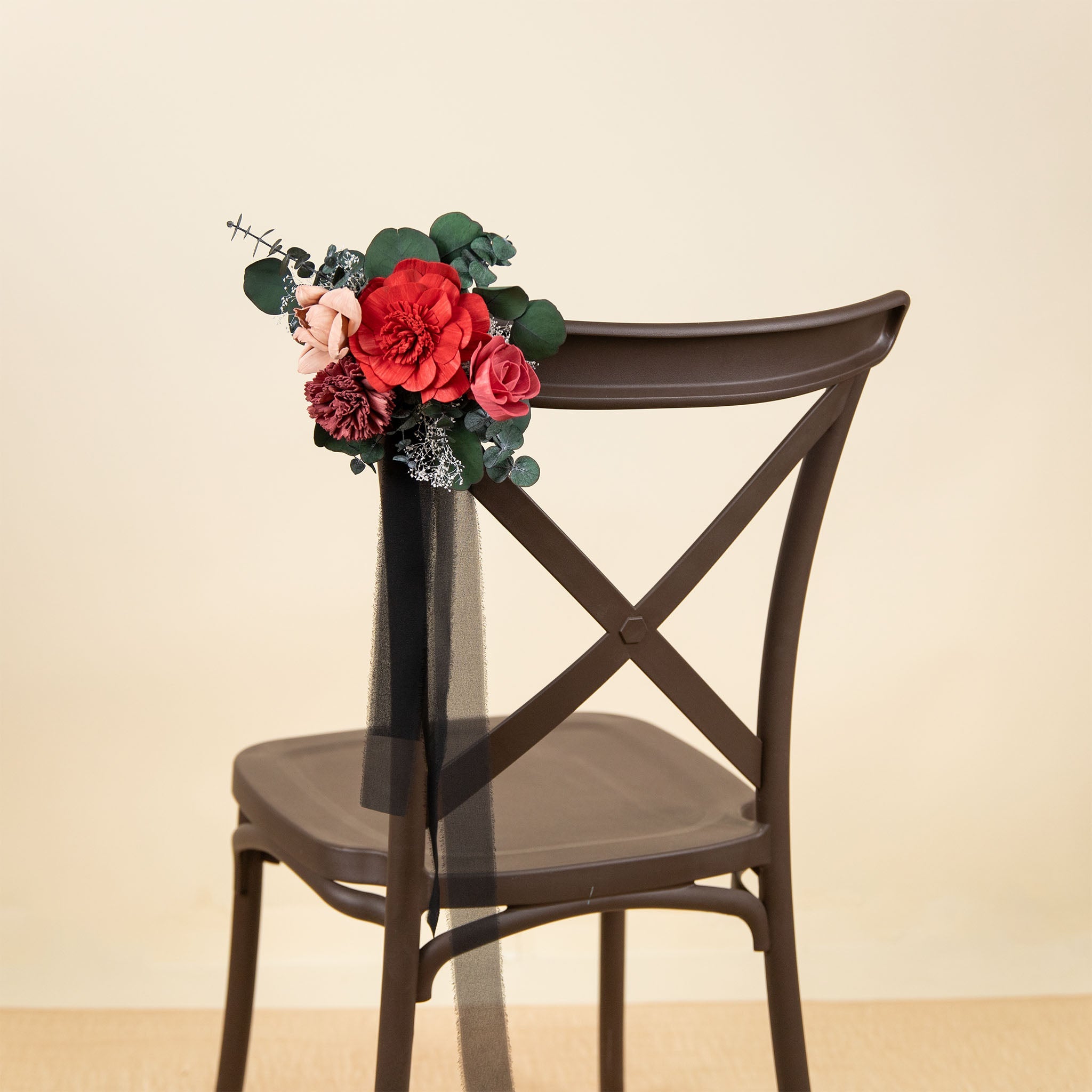 Luxe Velvet Chiffon Chair Decoration*