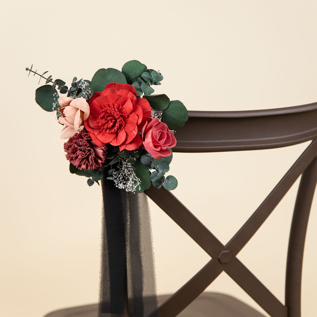 Luxe Velvet Chiffon Chair Decoration*