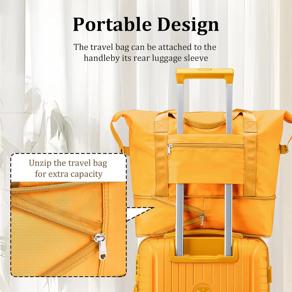 5-piece PP hardshell lightweight travel carry-on luggage set with dual spinner wheels and TSA lock