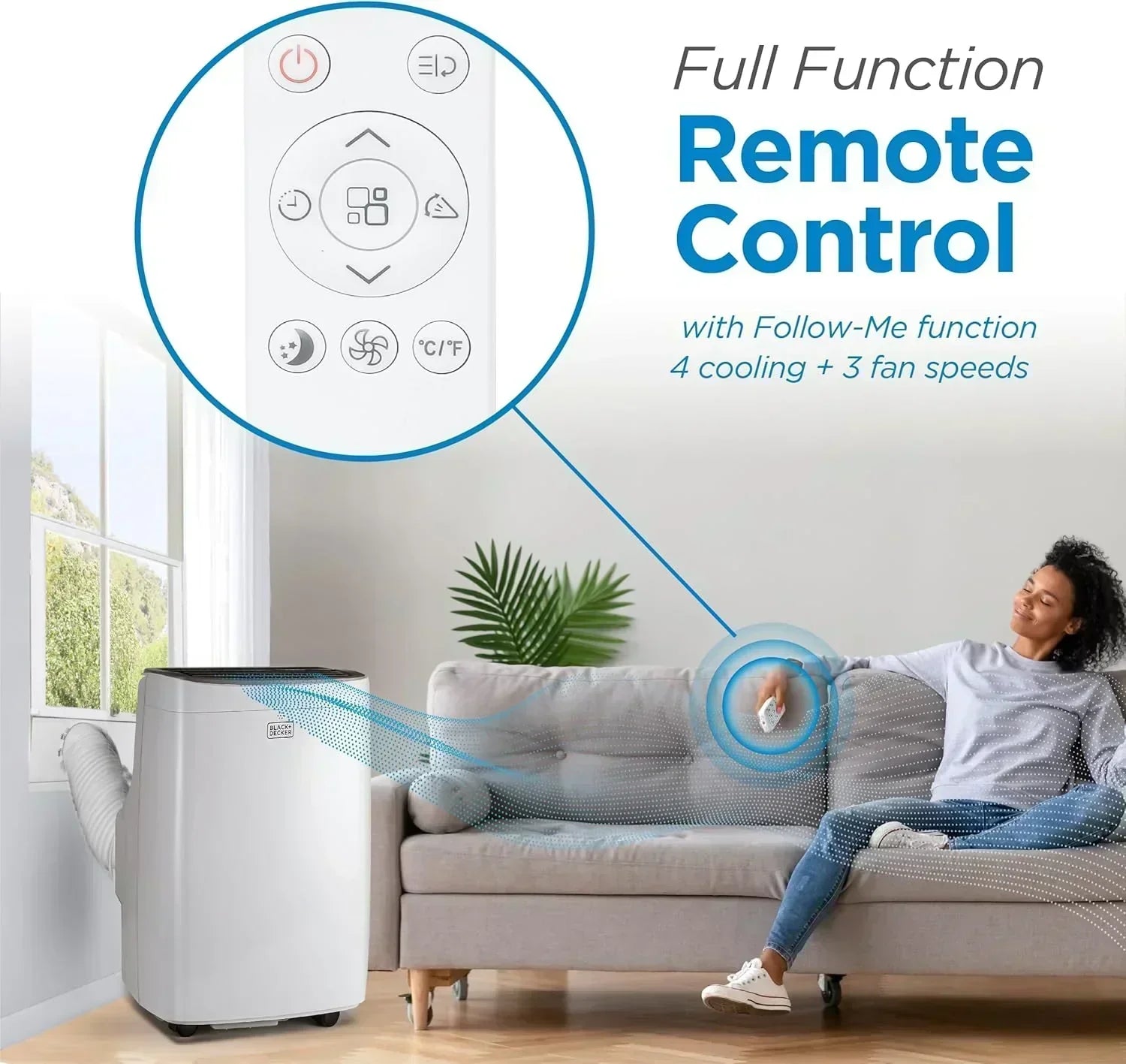 BLACK+DECKER 8,000 BTU Portable Air Conditioner for Rooms up to 350 Sq