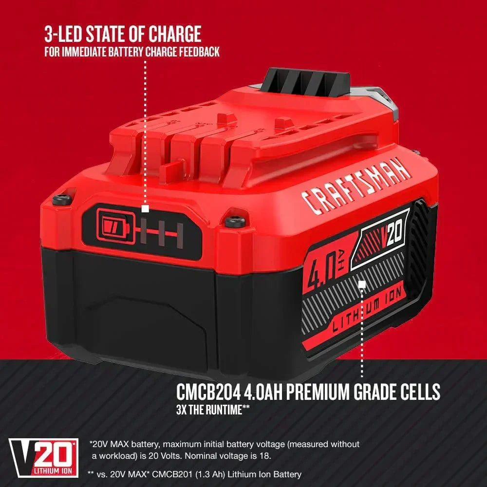 V20 MAX Cordless Drill and Impact Driver Power Tool Combo Kit with 2 Batteries and Charger