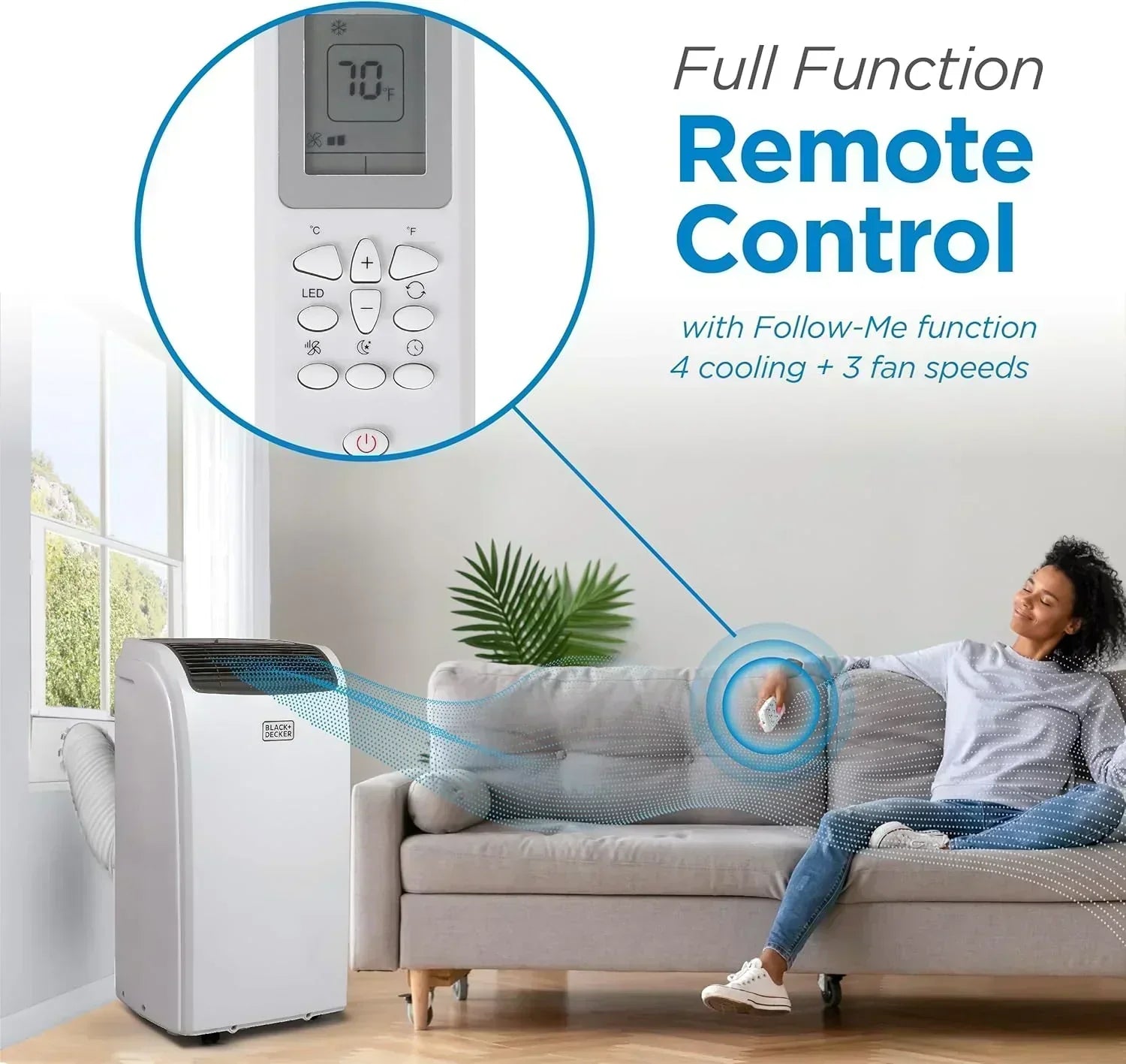 BLACK+DECKER 8,000 BTU Portable Air Conditioner for Rooms up to 350 Sq
