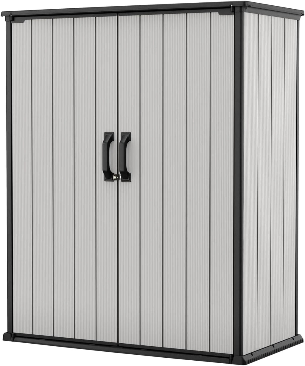 Keter Premier Tall 4.6 x 5.6 ft. Resin Outdoor Storage Shed Shelving Brackets Patio Furniture