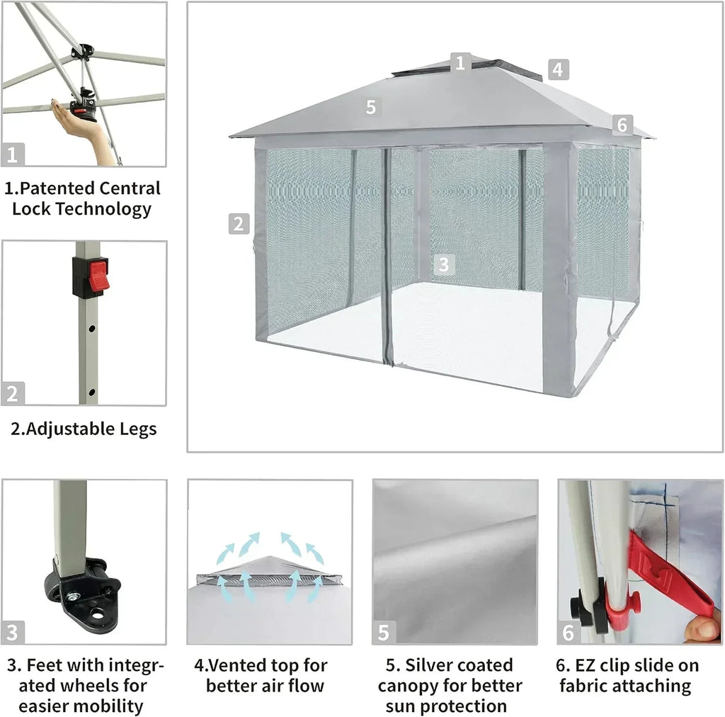 CROWN SHADES 13x13 Pop Up Gazebo Canopy Tent Gazebos on Clearance Outdoor Gazebo
