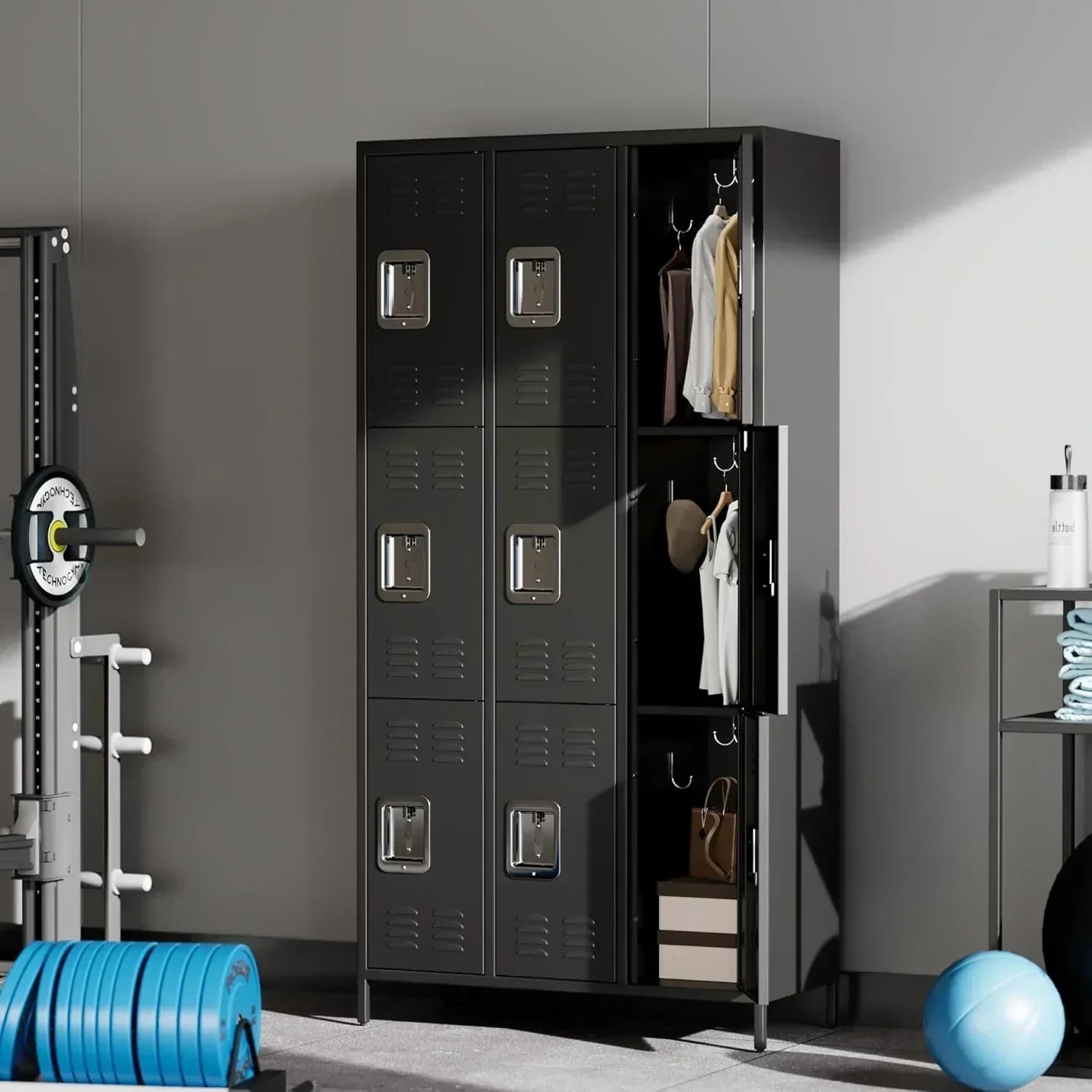 GAOMON Locker for Employees 6 Doors Locker Cabinet with Hooks Storage Locker