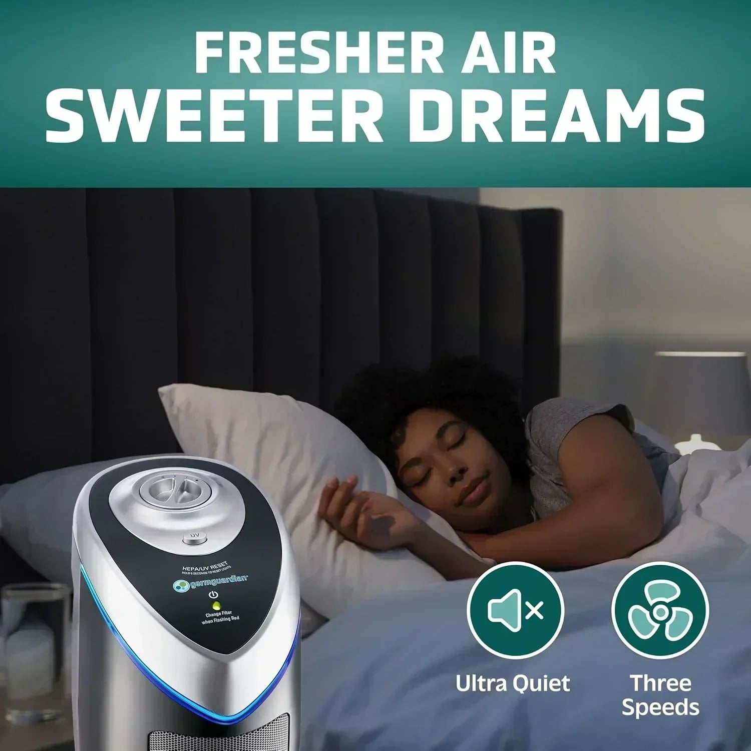 Home air purifier with HEPA pure filter