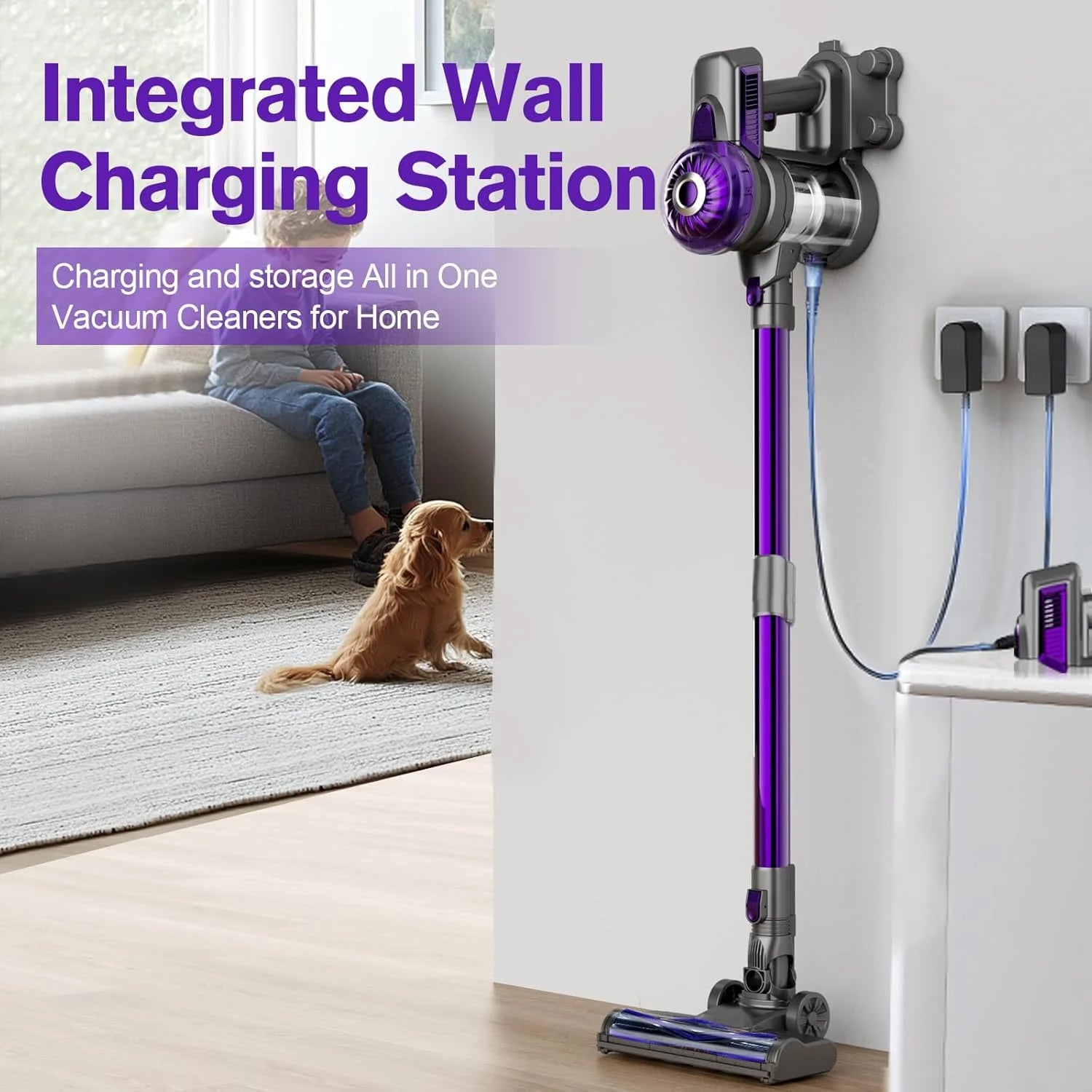 Cordless Vacuum Cleaner, Lightweight 2-in-1 Stick & Handheld Vacuum for Apartment, Pet Hair & Car Cleaning, S1