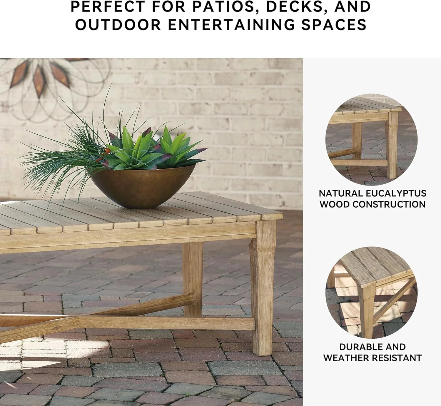 Coastal view outdoor terrace eucalyptus sofa