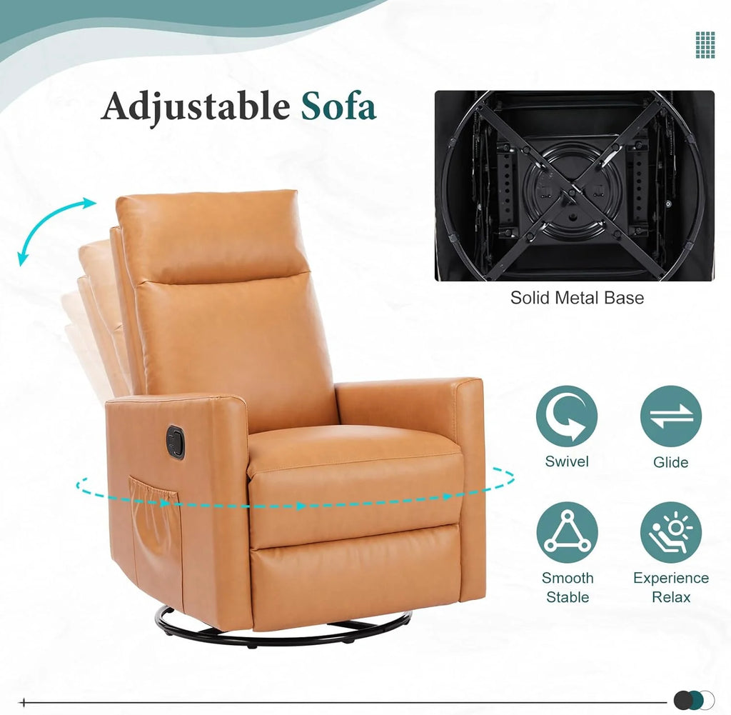 DUMOS Recliner Chair for Adults, Massage Reclining Chair for Living Room, Adjustable Home Theater Seating Single Sofa with Padded Seat Backrest and Footrest, Linen, Grey