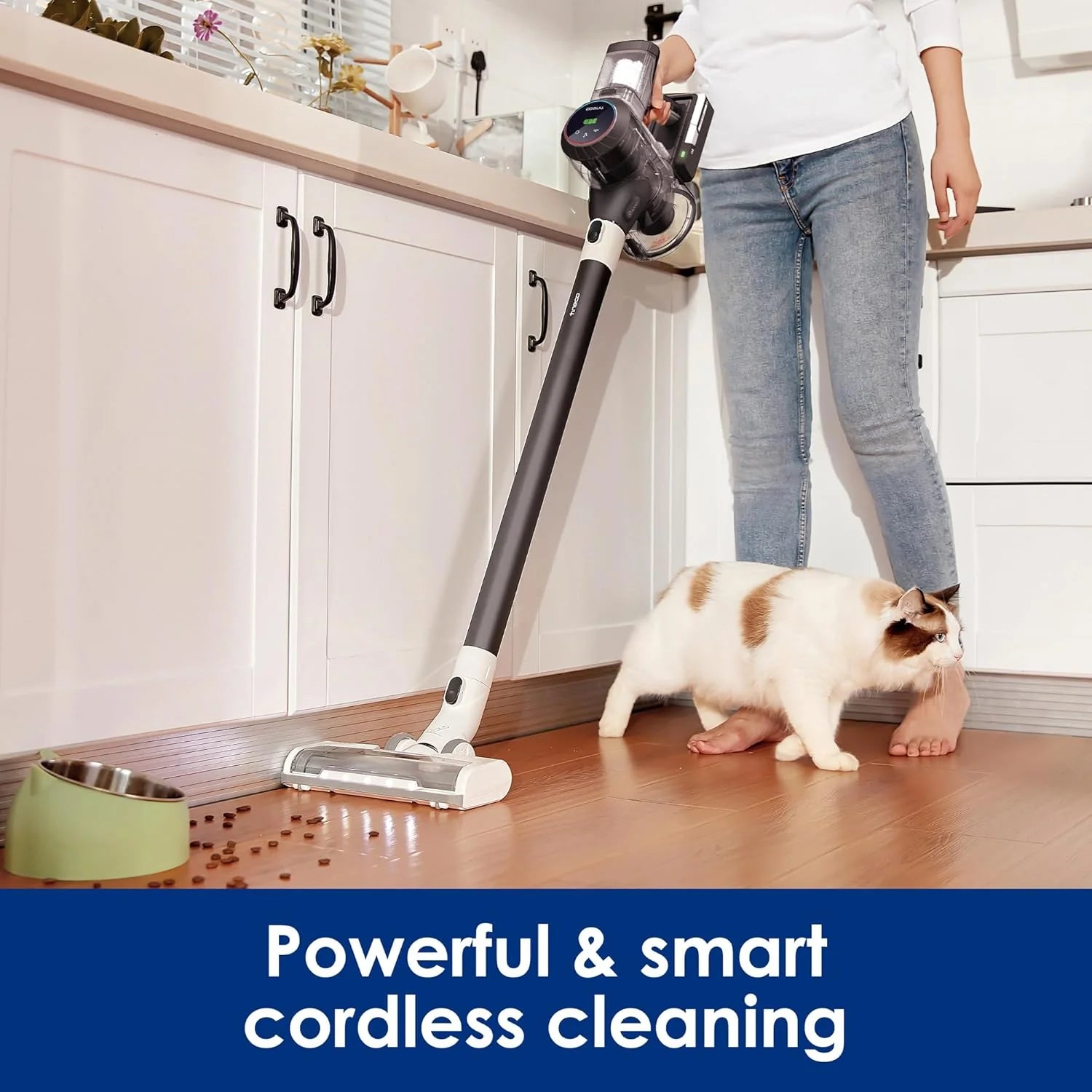Cordless vacuum cleaner, smart stick handheld vacuum cleaner, strong suction, light weight, cordless handheld vacuum cleaner deep cleans hair, hard floors, carpets, cars