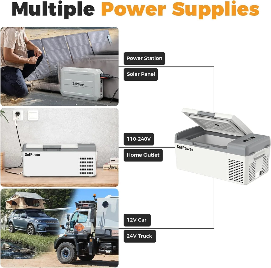12V Refrigerator 21 Quart Portable Freezer 50 Hours Keep Cool,Electric Cooler for Vehicles Car Refrigerator 12V Portable Fridge for Car Camping Truck Van RV SUV Road Trip Travel RF20